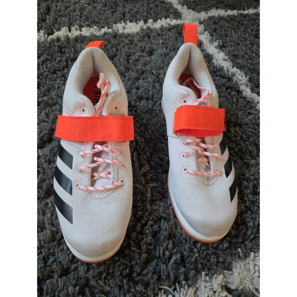 Adidas Powerlift 4 Custom Shoes Men's US 8 White/Orange/Black/White
